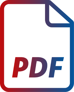 Icon in Form eines Papierblattes mit dem Schriftzug PDF