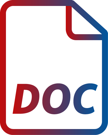 Icon in Form eines Papierblattes mit der Dateiendung "doc"