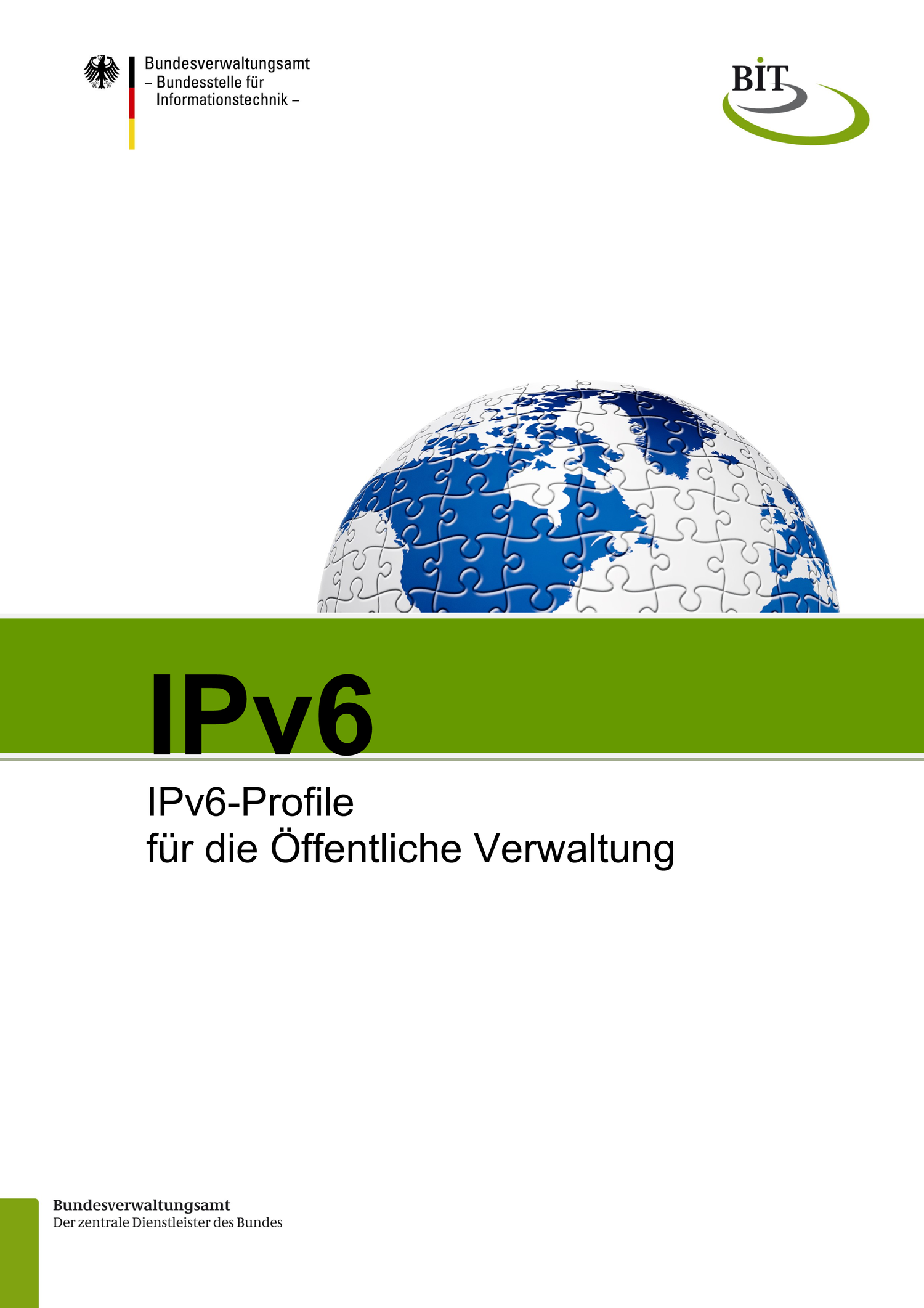Cover der Broschüre "IPv6-Profile für die Öffentliche Verwaltung"